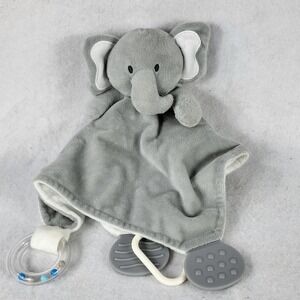 Lovey Snuggle Blankie Gray Elephant Activity Rings & Teethers Modern Baby